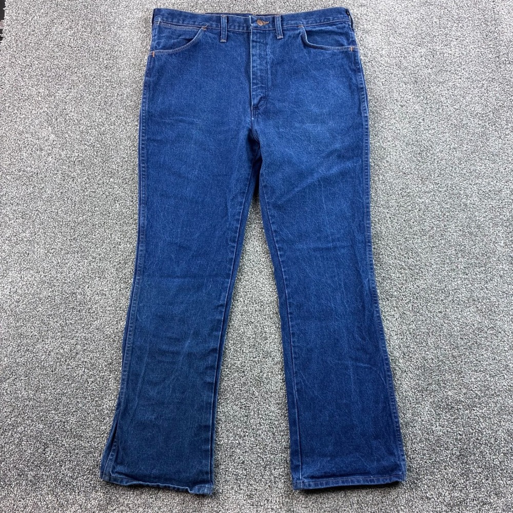 Vintage Wrangler Jeans Mens 38x32 Blue Cowboy Cut Slim Fit Bootcut 935NAV